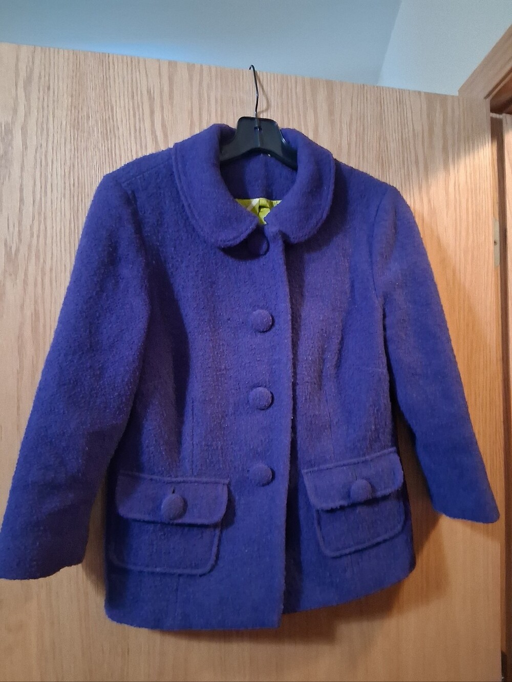 Vintage Boden Purple Wool  Peacoat Blazer Jacket US Size 8, Beautifully Lined